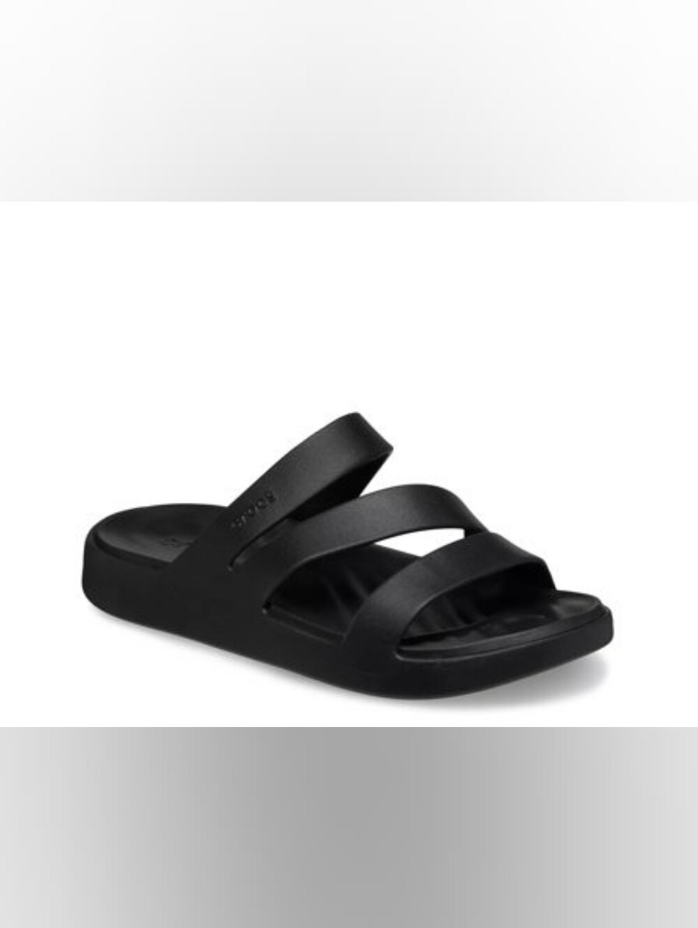 CROCS Women's Black Triple-Strap Slide Sandals